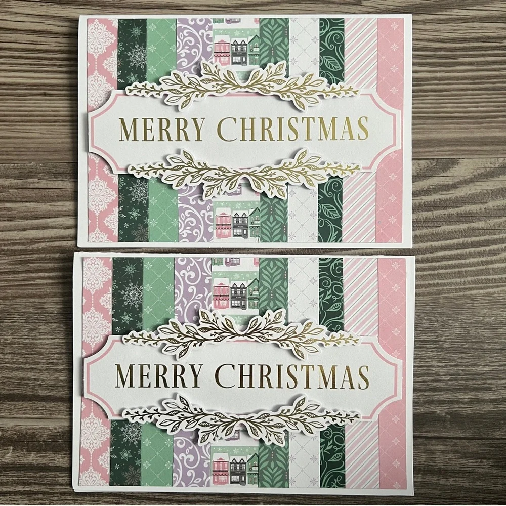 Handmade Christmas Holiday Greeting Cards Set of 14 5”x7” With Envelopes